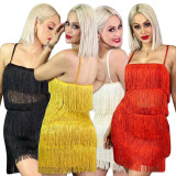 Casual tassel sexy suspenders casual two-piece set