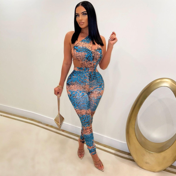 Sexy slim print two piece set