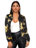Printed baseball suit casual letter coat