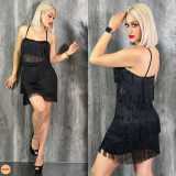 Casual tassel sexy suspenders casual two-piece set