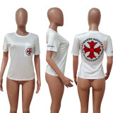 Women's Solid Color Print Fashion Ripped Open Collar Top