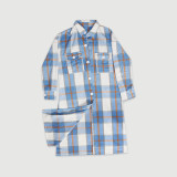 Midi long casual fashion classic plaid single-breasted cotton coat