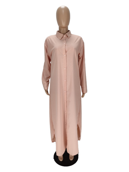 Checked ice silk chiffon tunic coat