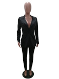 Solid color sexy fashion casual suit