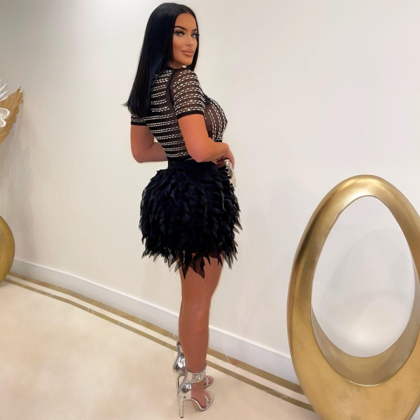 Sexy Slim Perspective Hot and Diamond Two-piece Nightclub Suit