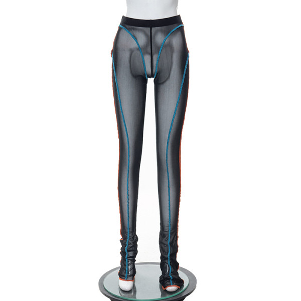 Sexy Perspective Mesh High Waist Hip Raise Casual Leggings