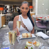 Fashion solid color stitching design temperament dress