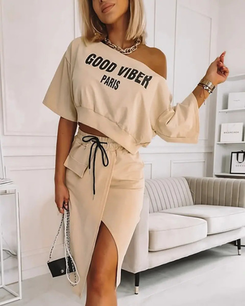 fashion print suit skirt