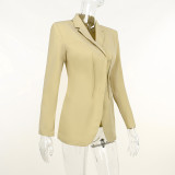 Lace-Up Shoulder Pad Slim Fit Blazer