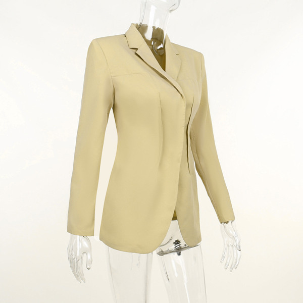 Lace-Up Shoulder Pad Slim Fit Blazer