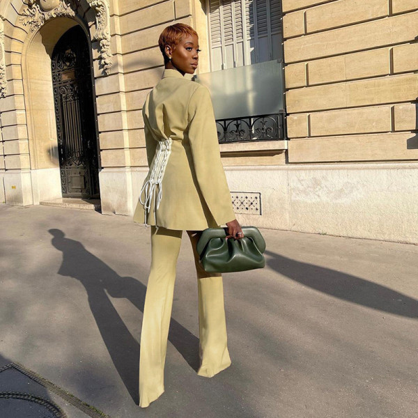Fashion casual women's temperament commuter slim trousers