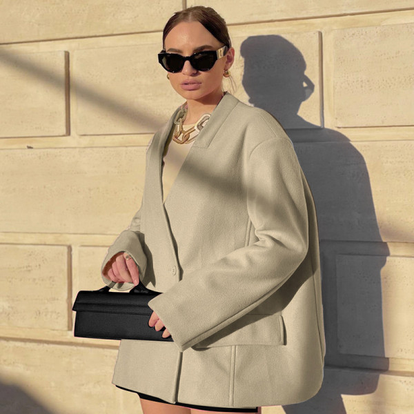 Large size loose suit jacket jacket one button temperament commuter long-sleeved women's clothing