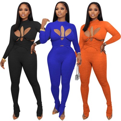 Sexy Fashion Middle Neck Cutout Two Piece Set