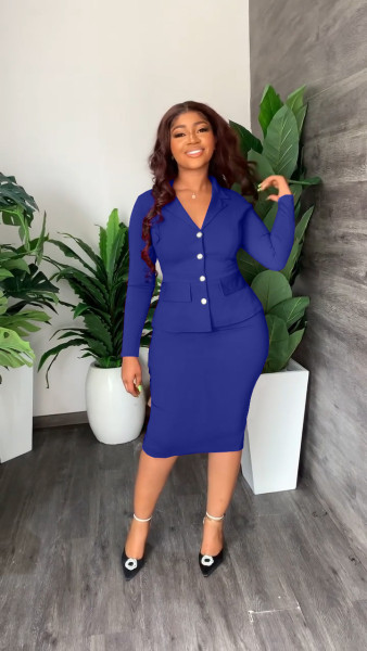Autumn and winter OL jacket skirt suit casual work clothes two-piece set