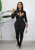 Sexy Fashion Middle Neck Cutout Two Piece Set