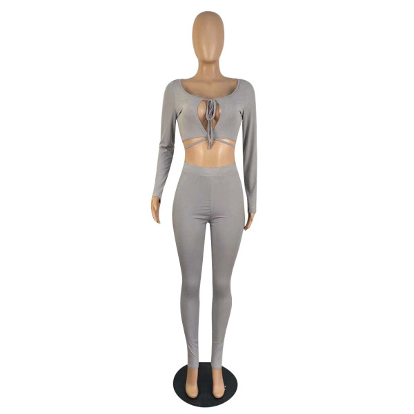 Autumn and winter style strapless waist tight sexy ice silk rib two-piece suit