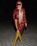 Women's Knit Casual Solid Color Cutout Hooded Dress