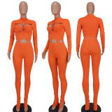 Sexy Fashion Middle Neck Cutout Two Piece Set
