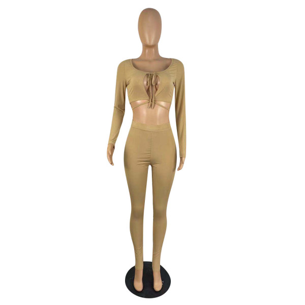 Autumn and winter style strapless waist tight sexy ice silk rib two-piece suit