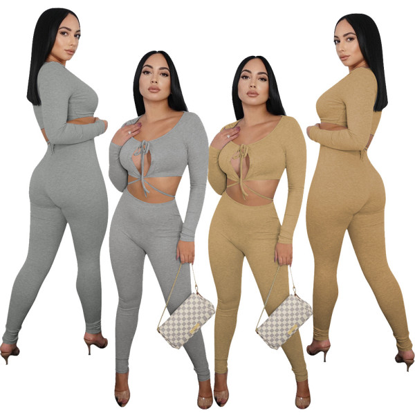 Autumn and winter style strapless waist tight sexy ice silk rib two-piece suit