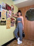 Fashion Tube Top Loose Casual Pants Set