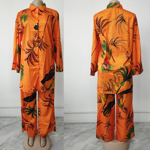 Plus Size Casual Women's Two Piece Printed Plaid Loose Suit