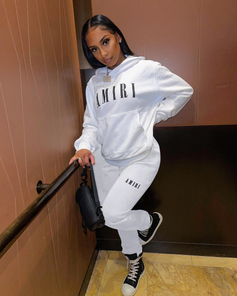 sweatshirt hooded letter loose suit