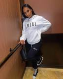 sweatshirt hooded letter loose suit