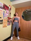 Fashion Tube Top Loose Casual Pants Set