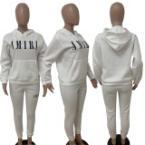 sweatshirt hooded letter loose suit