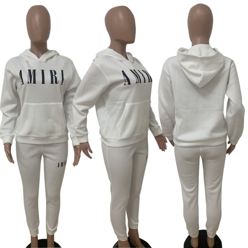 sweatshirt hooded letter loose suit