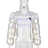 Autumn and winter cotton clothes long-sleeved zipper high-neck padded cotton women's clothing