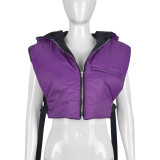 Hooded zipper bag buckle fleece-filled warm street fashion padded coat