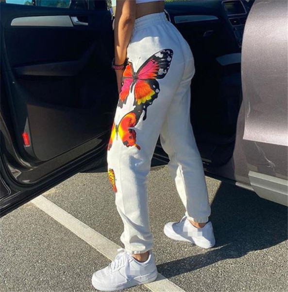Butterfly Print Casual Pants Women's Loose Sweatpants Sweatpants