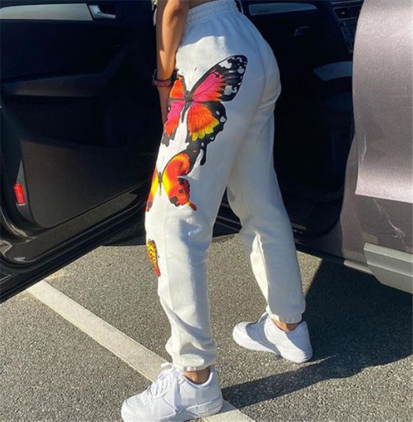 Butterfly Print Casual Pants Women's Loose Sweatpants Sweatpants