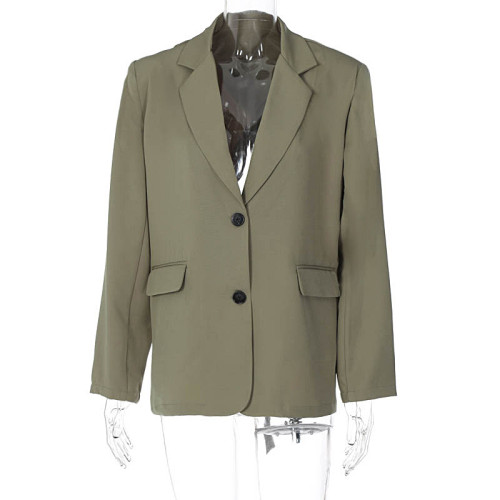 Fashionable personality cardigan backless long-sleeved casual small suit