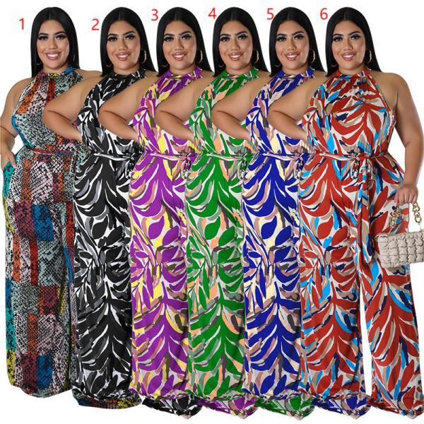 Trendy Resort Style Casual Print Multicolor Jumpsuit