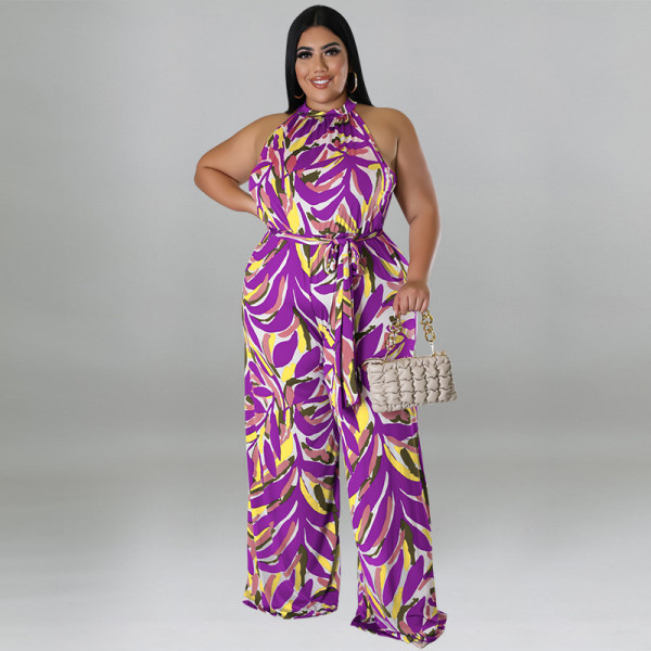 Trendy Resort Style Casual Print Multicolor Jumpsuit