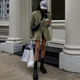 Fashionable personality cardigan backless long-sleeved casual small suit