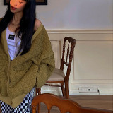 Fashion Casual Cardigan Button Loose Long Sleeve Jacket