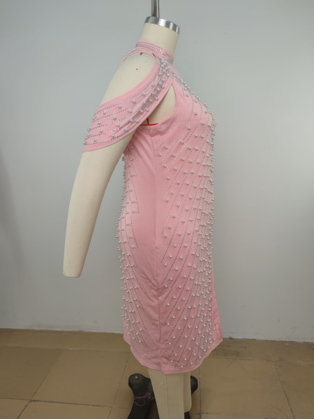 Fashion sexy dress plus size skinny hot diamond bubble bead dress