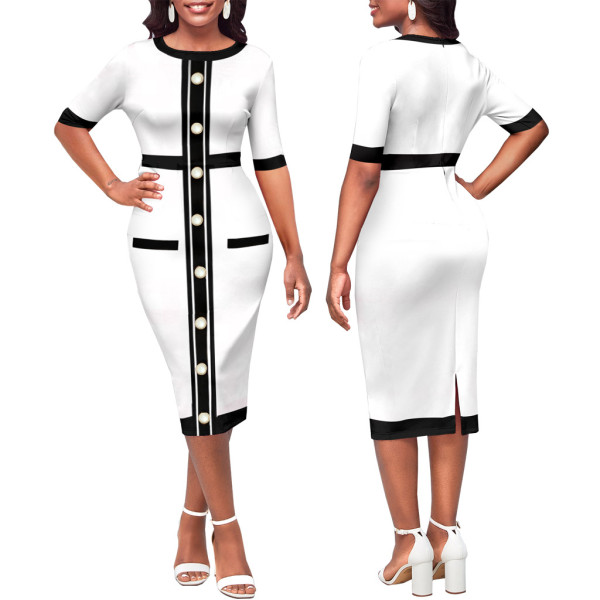 Sexy Fashion Digital Print Short Sleeve Women Dress