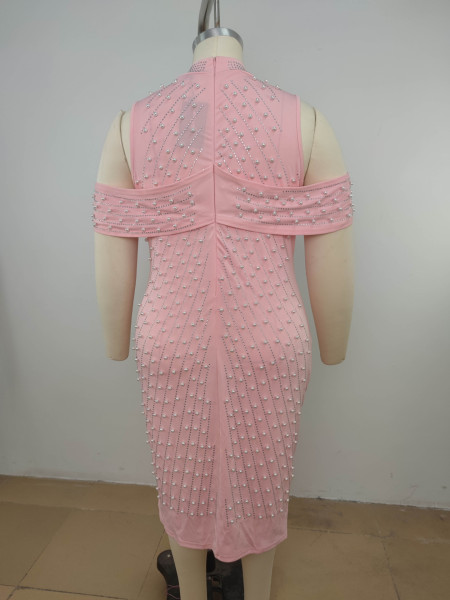 Fashion sexy dress plus size skinny hot diamond bubble bead dress