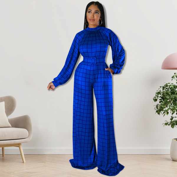 Plus Size Long Sleeve One Piece Straight Leg Pants