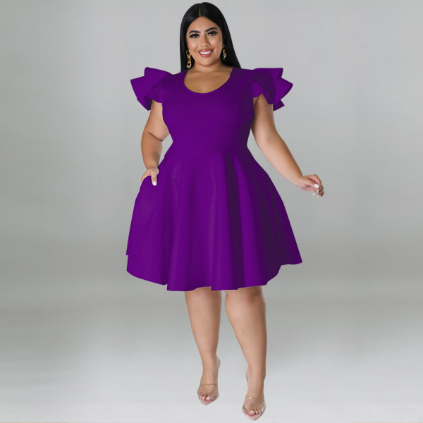 Plus Size Women's Multicolor Swing Dress Dress