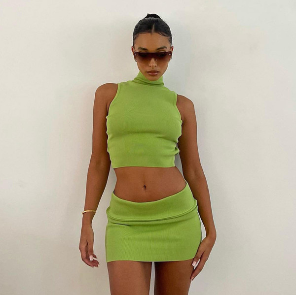 Sleeveless Double Vest Pack Hip Skirt Fashion Suit