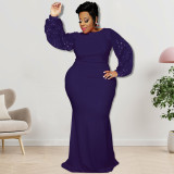 plus size long sleeve sequin dress