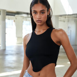 Solid Round Neck Sleeveless Slim Fit Posh Tank Top