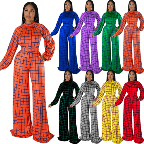 Plus Size Long Sleeve One Piece Straight Leg Pants