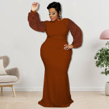 plus size long sleeve sequin dress